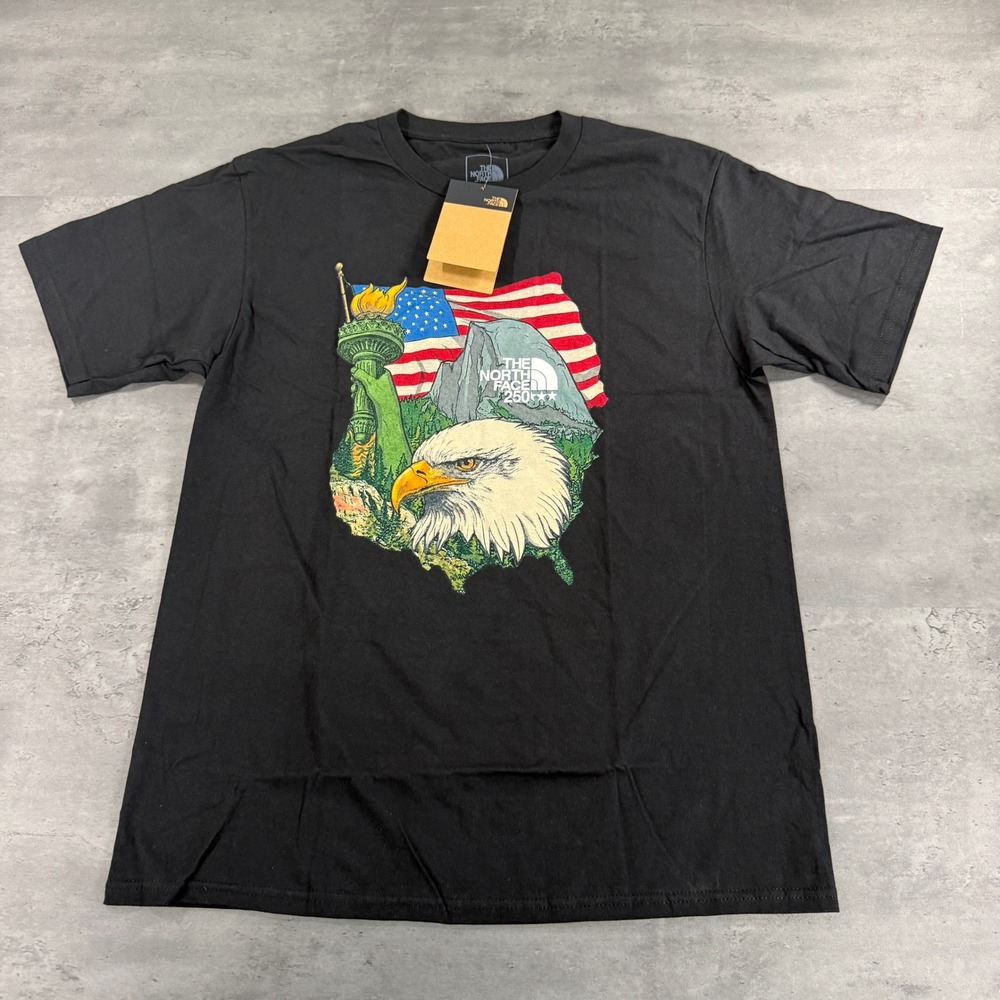 The North Face T-Shirt Unisex M TNF Black Americana Graphic 250th July 4th Eagle